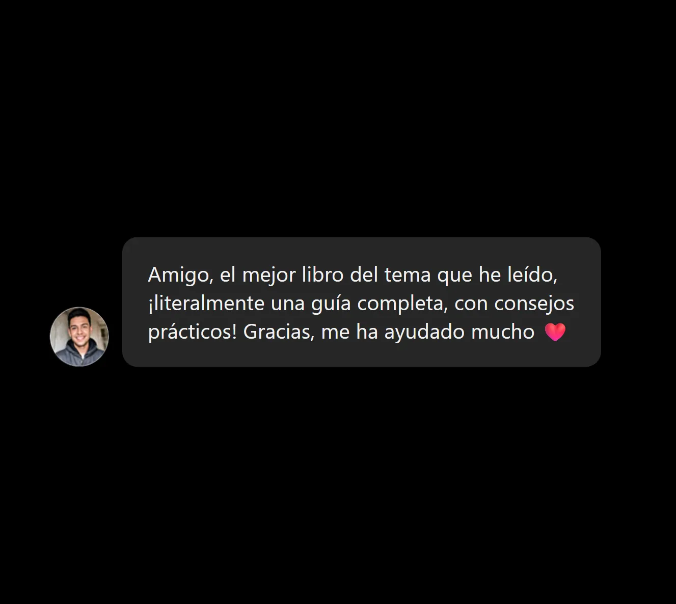 Amigo, el mejor libro del tema que he leído, ¡literalmente una guía completa, con consejos prácticos! Gracias, me ha ayudado mucho ❤️